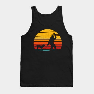 Vintage Retro Bigfoot Walking Labrador Tank Top